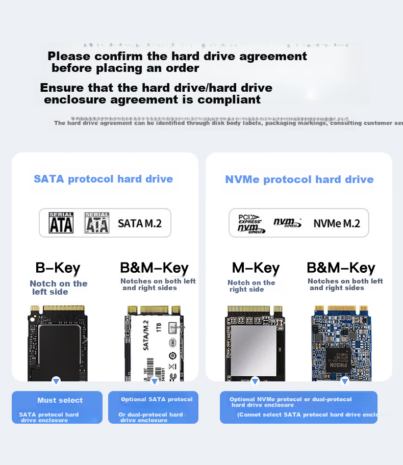 Mihu M.2 NVMe/SATA Dual Protocol Hard Drive Enclosure, Type-C3.2 Portable Hard Drive Case, Compatible with Apple 16-Inch Laptop External SSD Enclosure, GN11 1