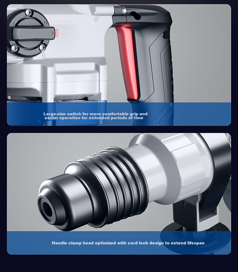 Dongcheng 1100W Rotary Hammer And Pick DZC1100-28 Impact Drill with Safety Clutch, Concrete Drill, Industrial Grade 12