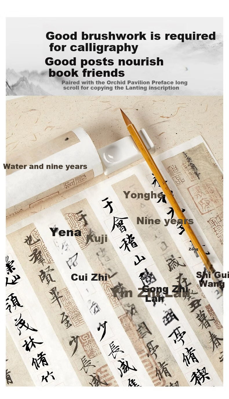 Liupintang Wolf Hair Brush Calligraphy Pen for Regular Script And Cursive Script, Professional Ancient Style Medium Regular Script, Running Script, Small Regular Script, Small Cursive Script, Line Drawing Brush, Small Purple Hair [True Non-Breaking And Non-Shedding] 7