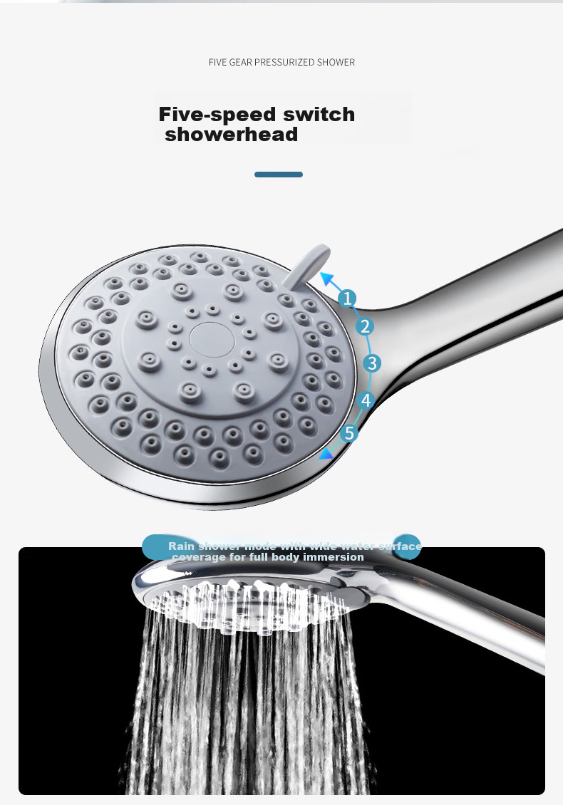 Chaojijiapin Shower Head, Multifunctional, Handheld And Wall-Mounted, Single-Head, High-Flow Bathroom Shower Head 4