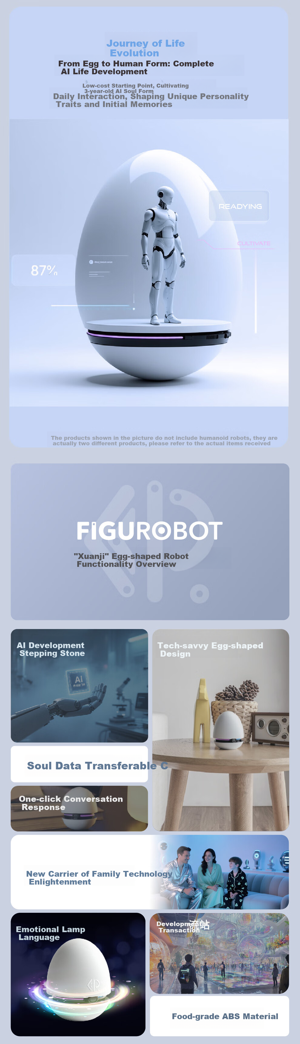 Lingtongjiqiren "Xuanjie" Egg-Shaped AI Robot, AI Companion Robot, Intelligent AI Voice Interaction, Smart Robot, JINGDONG JoyInside 3
