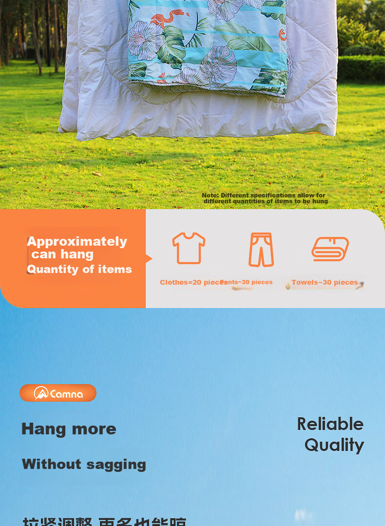 Kanle Outdoor Thickened Clothesline, Outdoor Quilt Drying Tool, Non-Slip Windproof Travel Car Roof Hanging Clothes Rope 6