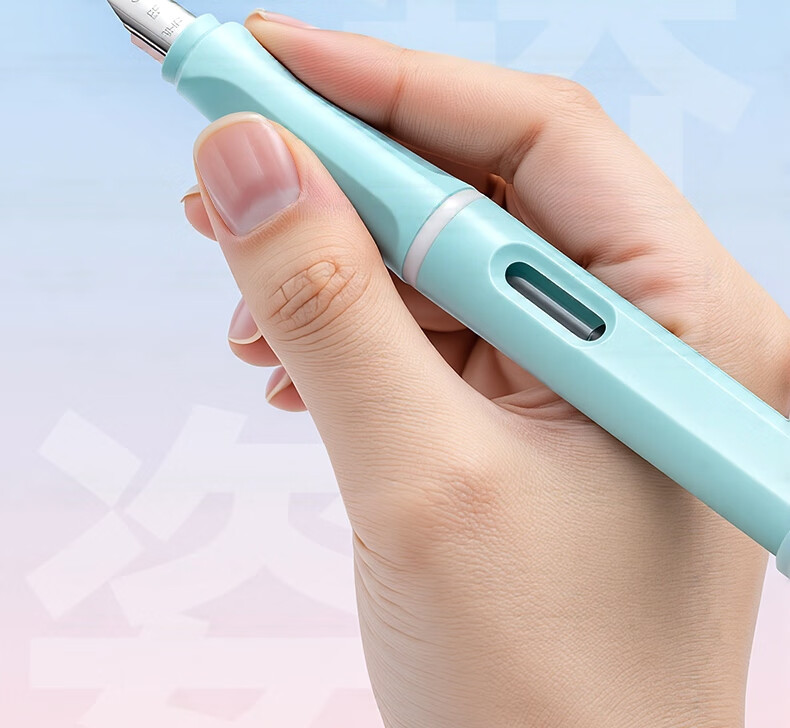 AIHAO New Year Gift Dual-Use EF Nib Fountain Pen for 3rd-6th Grade Students with Replaceable Ink Cartridges Children's Calligraphy Pen Set Green 1 Pen + 8 Ink Cartridges MS0318 4
