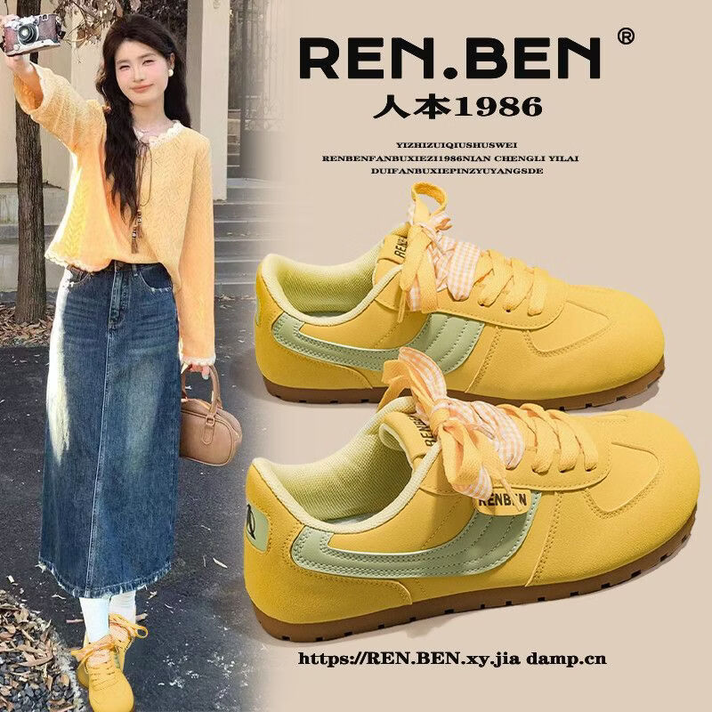 RENBEN 2026 Spring New Original INS Style Trainer Dopamine Color Sweet Fashion Ultra-Soft Sneakers