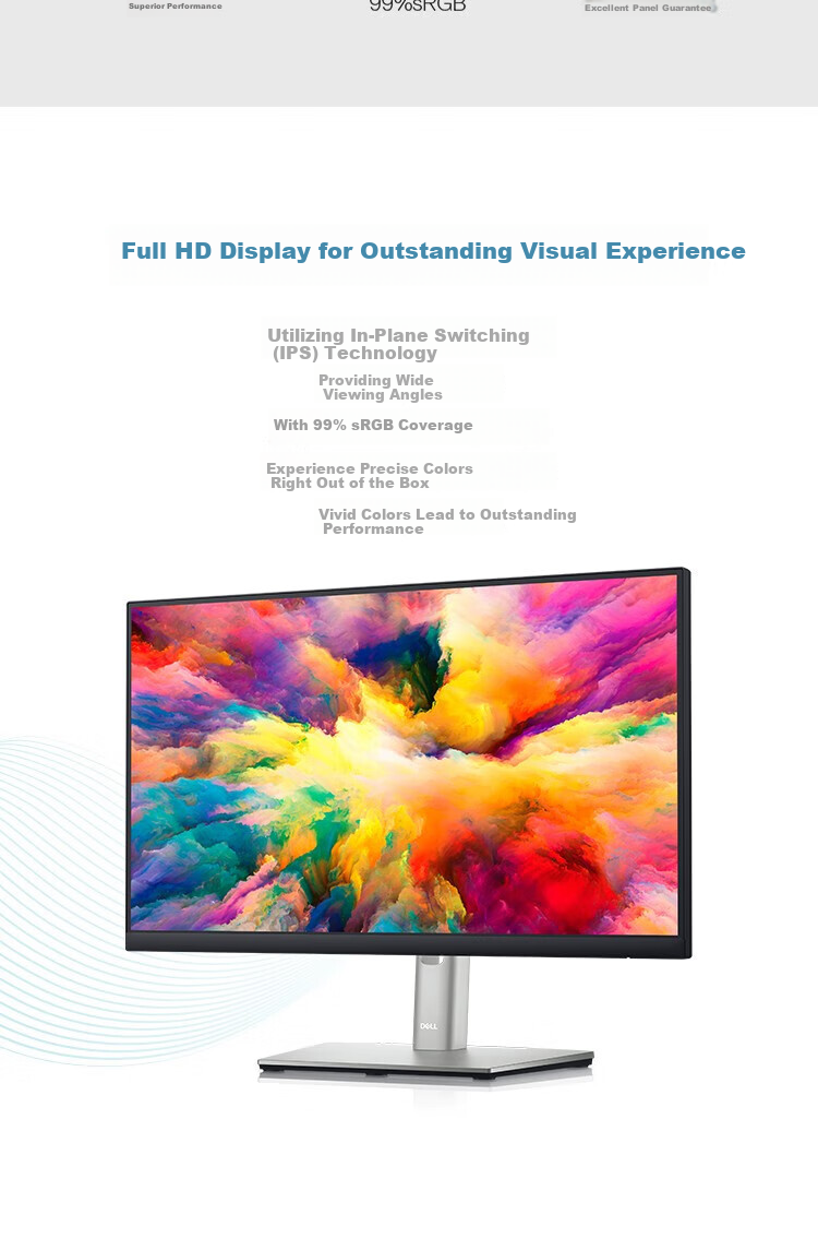 DELL 23.8-inch Monitor IPS 120Hz Hardware Blue Light Filter Rotatable Height Adjustable Wall-Mountable Office Computer Display P2426H Upgrade of P2425H 2