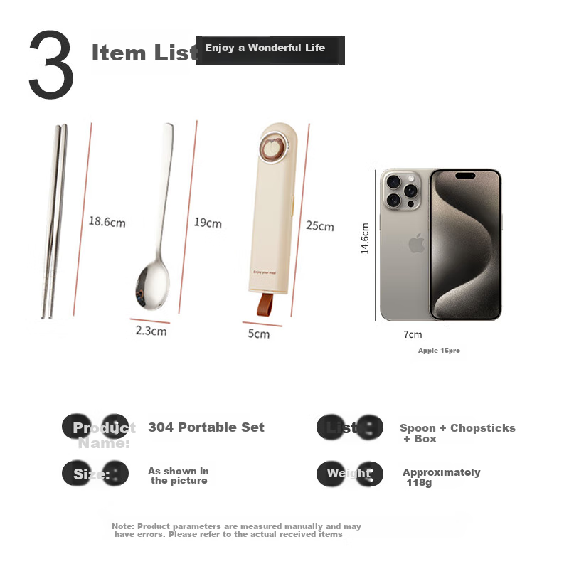 Guangyi Chopsticks, Tableware Set for Students, 304 Stainless Steel Chopsticks And Spoon Set, Portable Cutlery for Office Workers GY7310