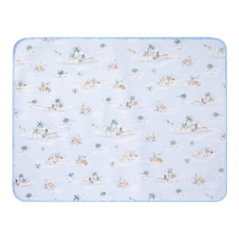 PurCotton Baby Cooling Knitted Composite Diaper Pad, Pure Cotton Washable Waterproof Breathable Bed Sheet, Nautical Diary, 90×70cm