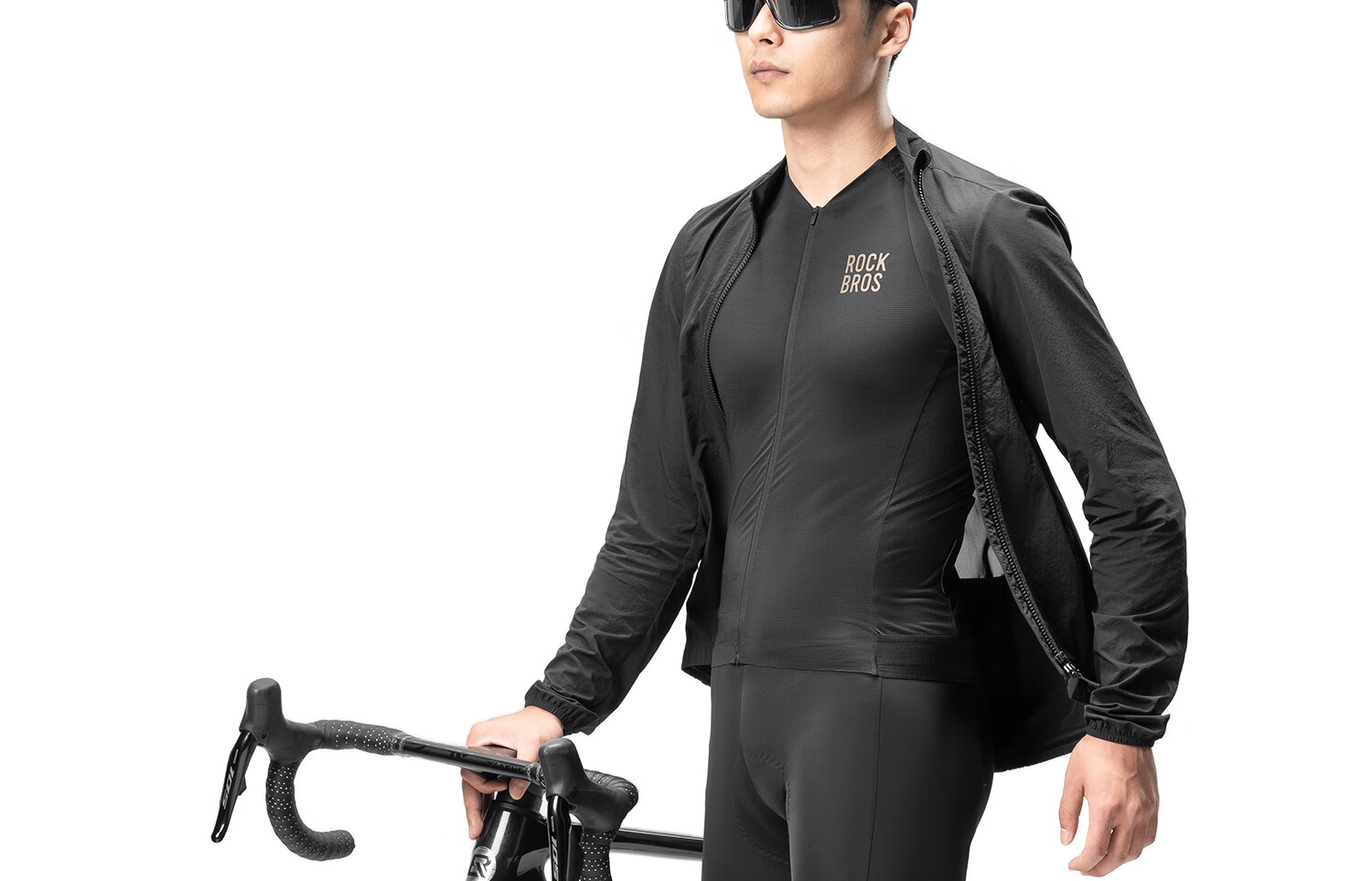 Rockbros Spring Summer Cycling Windbreaker Windproof Sunscreen Cycling Jacket Road Bike Breathable Men's Black L 25