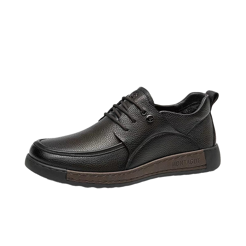 MONTAGUT Men's Leather Shoes, 2026 New Style British Light Luxury Business Casual Shoes, Top-Grain Cowhide Soft Sole Breathable Summer Footwear for Me