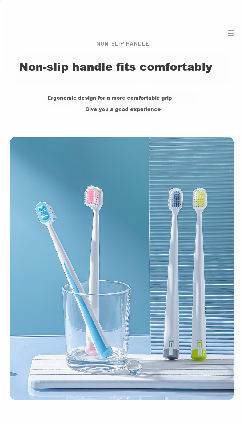 Jijianshenghuo [Promoted by Sales Team] Classic 48-Hole Wide-Head Soft Bristle Toothbrush for Women And Men, Sensitive Teeth Protection, Adult, 2 Pieces 6