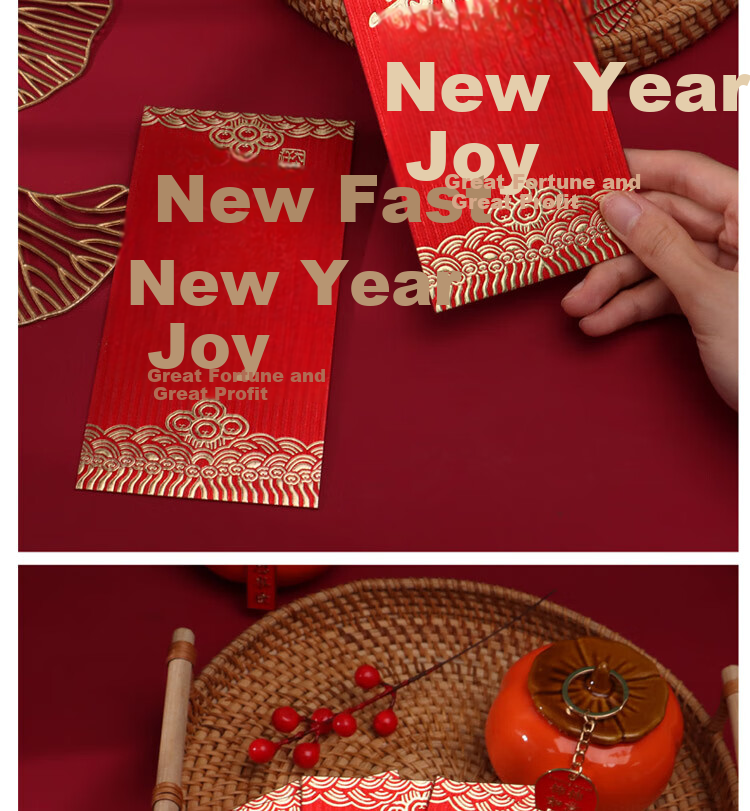 Jidukongjian Birthday Red Envelope, Baby's Birth Red Envelope, First Birthday Gift, Birthday Party Red Envelope, Foldable Red Envelope with Envelope, 6 Card Slots 10