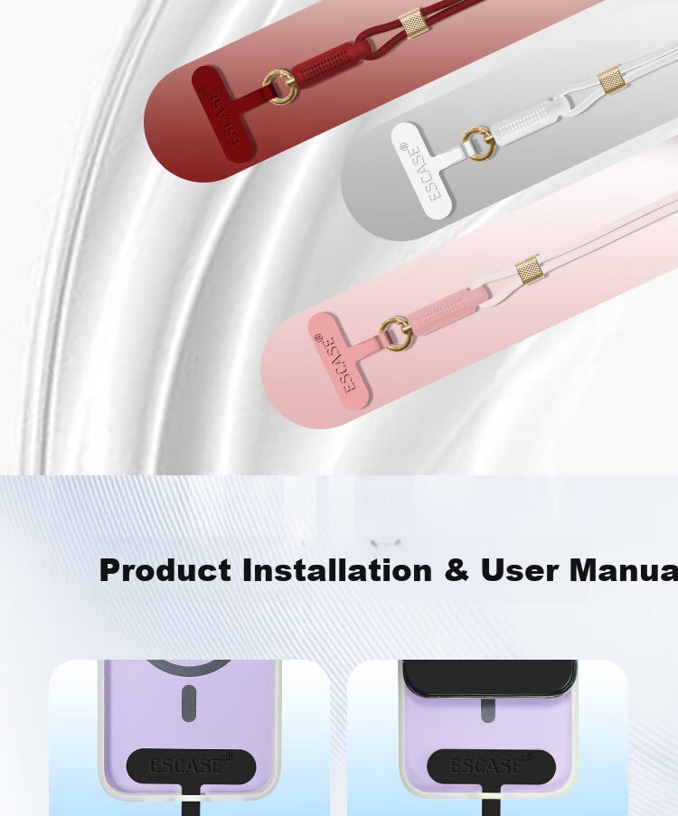ESCASE [Self-Contained Perfume] Phone Lanyard Neck Strap Crossbody Wrist Strap Adjustable Retractable Anti-Loss Premium Phone Case Suitable for Huawei Mate80 Pro Long Black 12