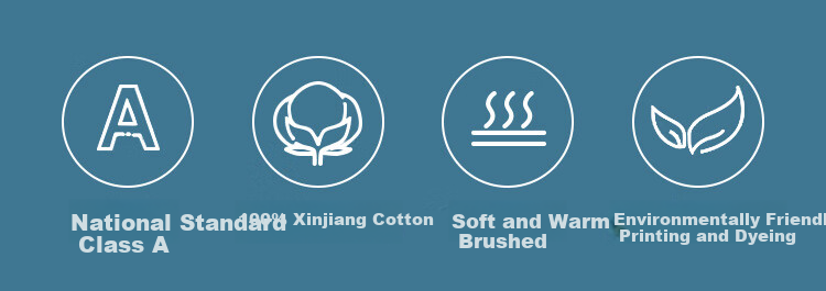 JD Original Italian Ceramic-Grind Four-Piece Bedding Set, Class A Antibacterial, 100% Pure Cotton Brushed Fabric, Thick Warm Bedding Set with Flat Sheet, for 1.5-Meter Bed, Dyeed Autumn Warm 2