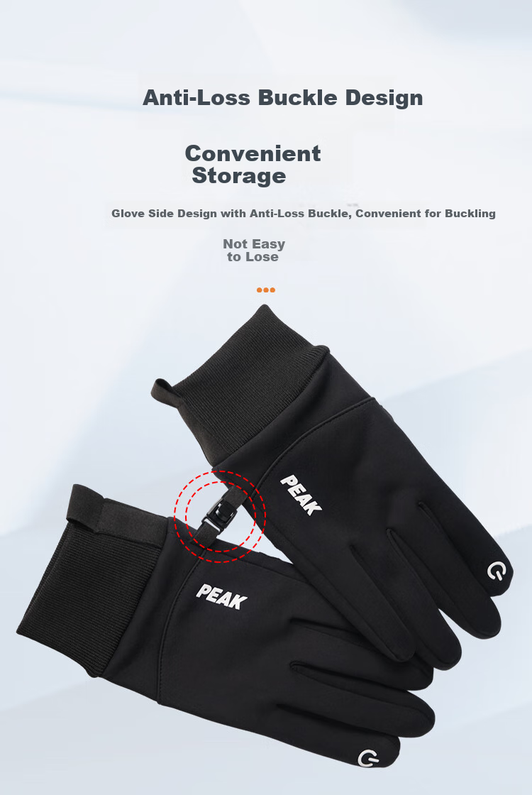 Pike Cycling Gloves for Men And Women, Autumn And Winter Waterproof Mountain Bike Warm Outdoor Sports Hiking Non-Slip Touchscreen Compatible, Gray 5
