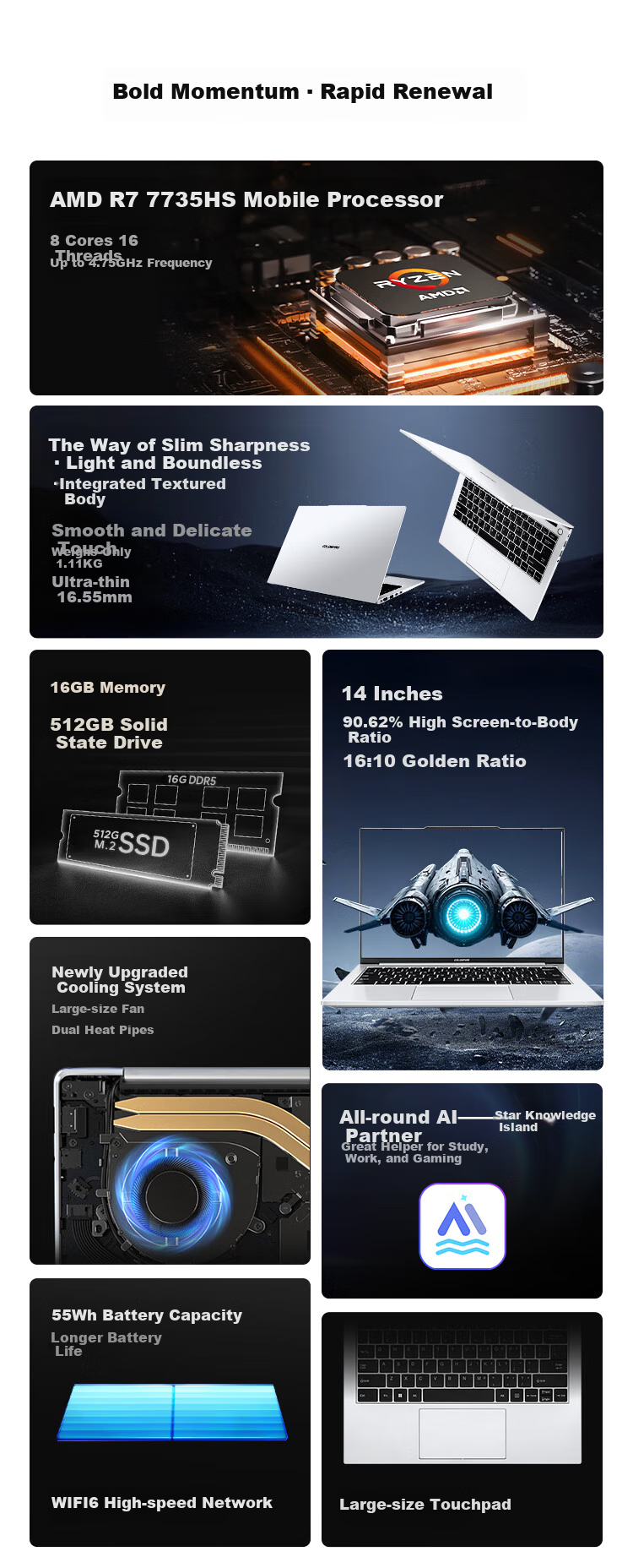 COLORFIRE MEOW MeowBook14 Pro, Colorful Orange, 14-Inch Laptop, Thin And Light, High Performance, Ryzen AI 7 350, 32GB RAM, 1TB Storage, 2.8K Display, Ice Silk Silver 2