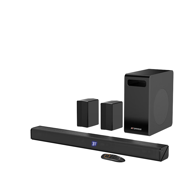 SANSUI DV-95C Soundbar TV Speaker 5.1.2 Dolby Atmos Home Theater System Smart Bluetooth Home Projection Gaming HDMI 2.1