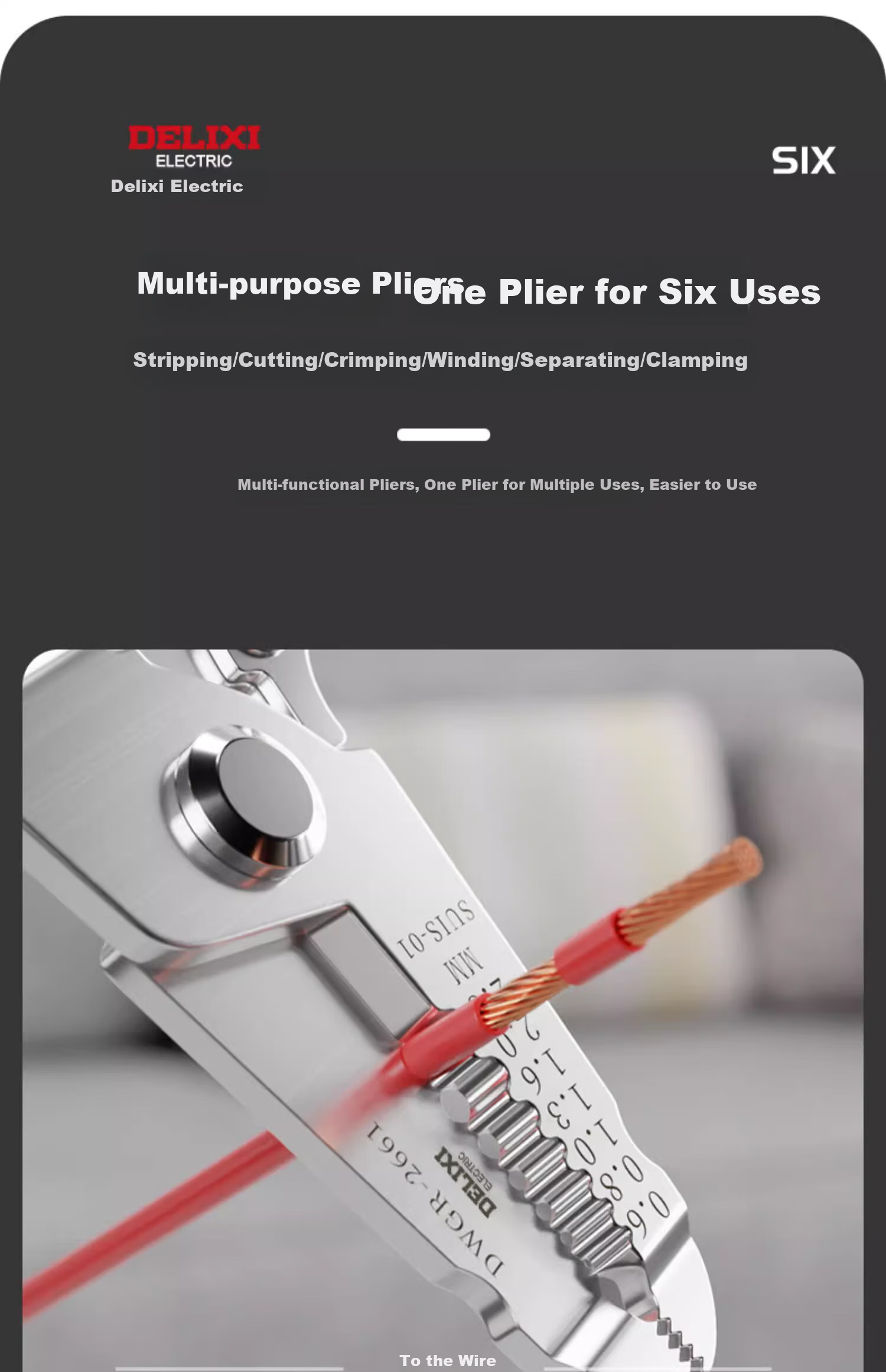 DELIXI Wire Stripping Pliers, Electrician's Specialized Wire Cutter, Multifunctional Stripping Pliers, Handheld Multi-Function Wire Separator And Crimping Pliers 5
