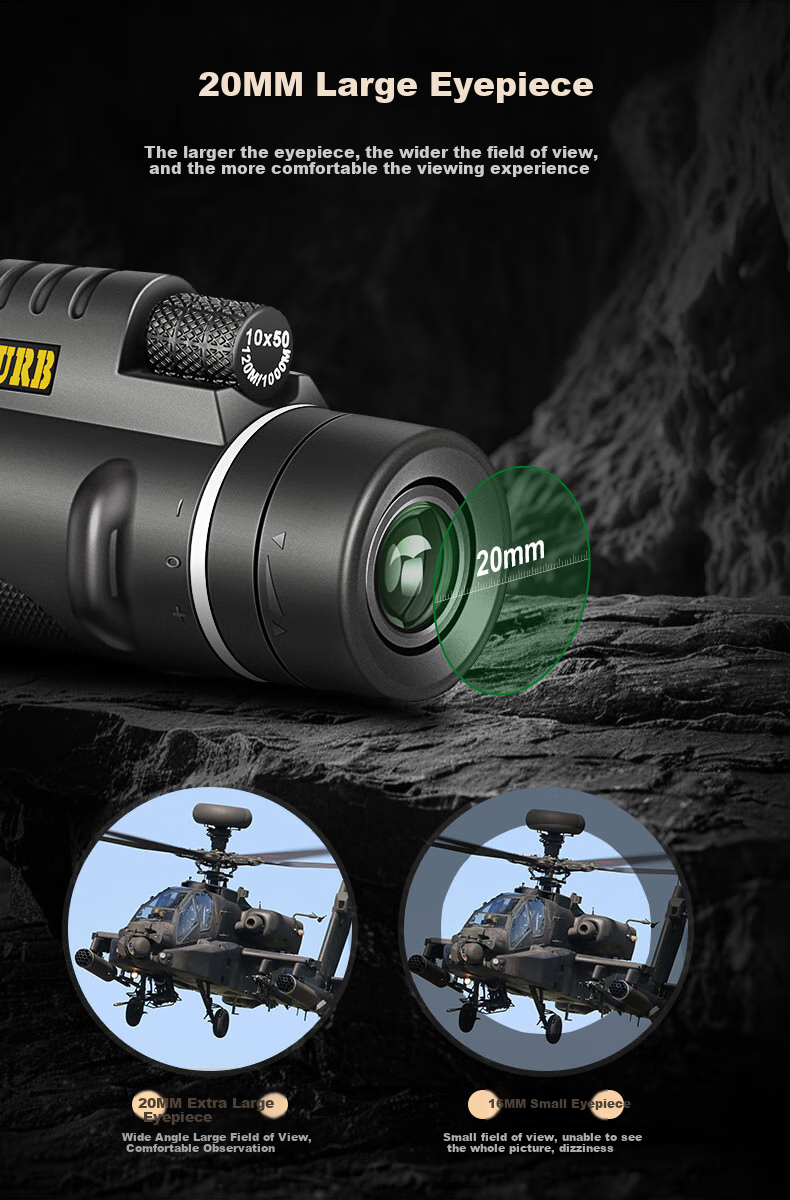 Jiapu High-Power Monocular Telescope HD Non-Military Night Vision 8000m Professional Outdoor Concert Phone-Compatible 10