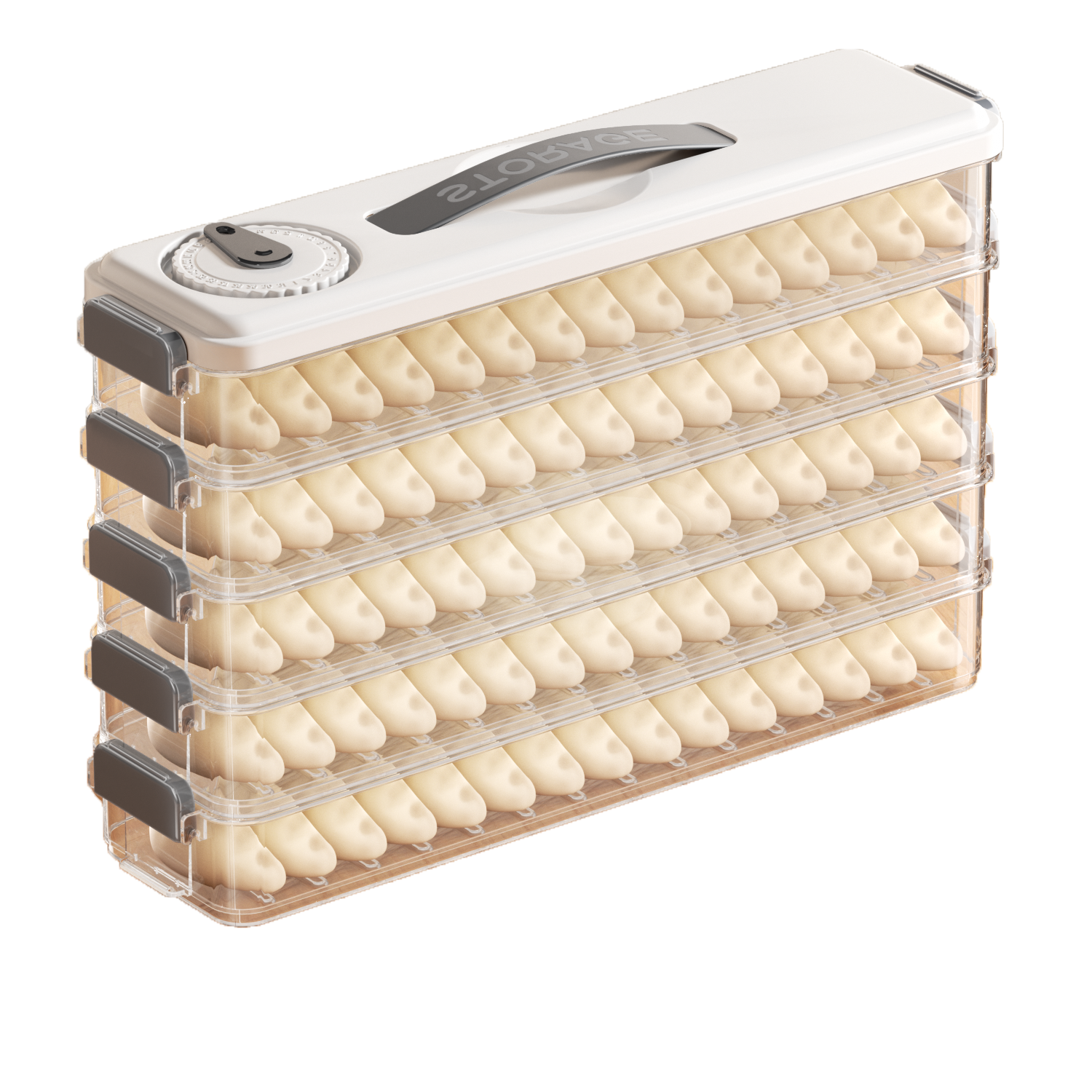 Jiabangshou Narrow Slot Dumpling Box Food Grade Frozen Dumpling Storage Box 5-Layer JD Self-Operated Frozen Wonton and Dumpling Organizer