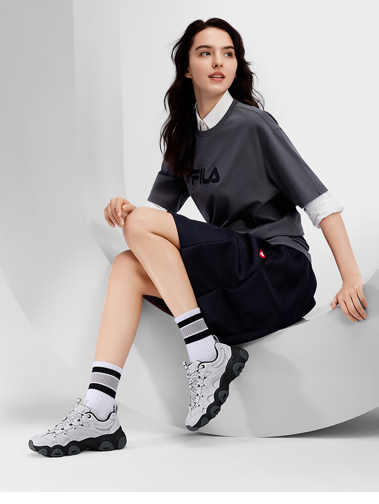 FILA Official Cat Paw 7th Generation Women's Dad Shoes 2026 Thick Sole Casual Sports Shoes 20