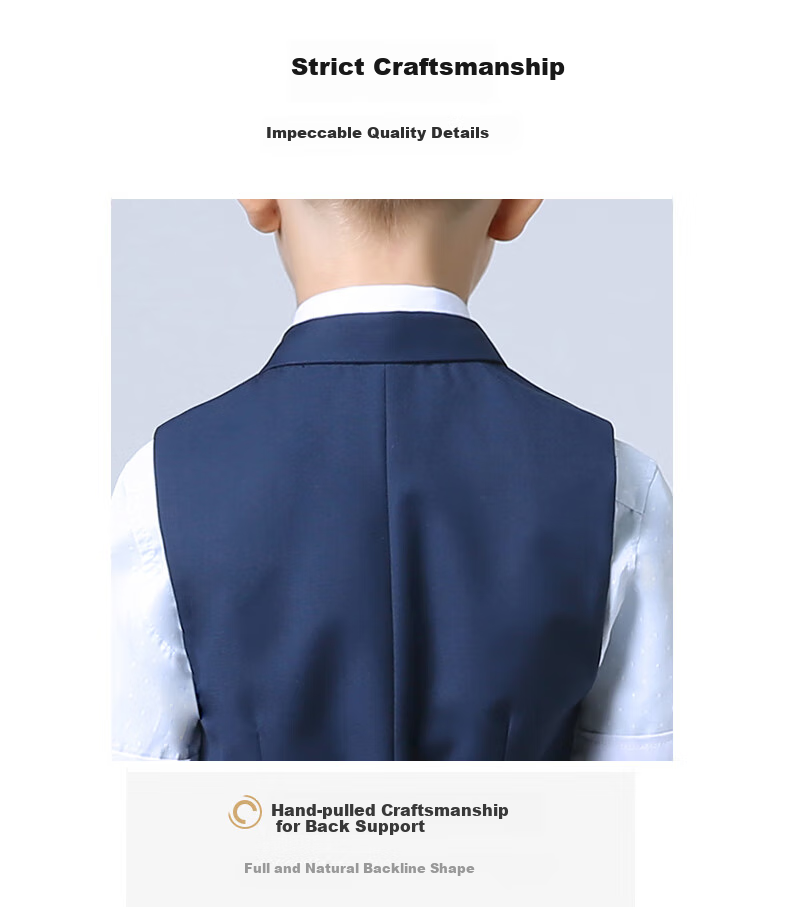 ROMON Boys' Suit Jacket Set for Children's Formal Wear, Holiday Performances, Hosts, Weddings And Graduations - Navy Blue, Size 130 6