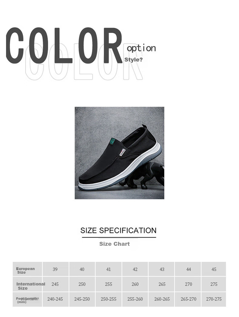 Weizhi Old Beijing Cloth Shoes Slip-On Loafers Casual Canvas Shoes for Men, WZ1041, Size 39 5