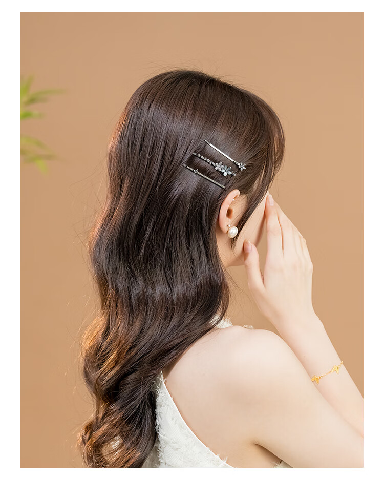 CHIMERA Set of 3 Small Bangs Hair Clips Side Clips Elegant Back Hair Tidy Hair Accessories for Women Qixi Festival Gift 6
