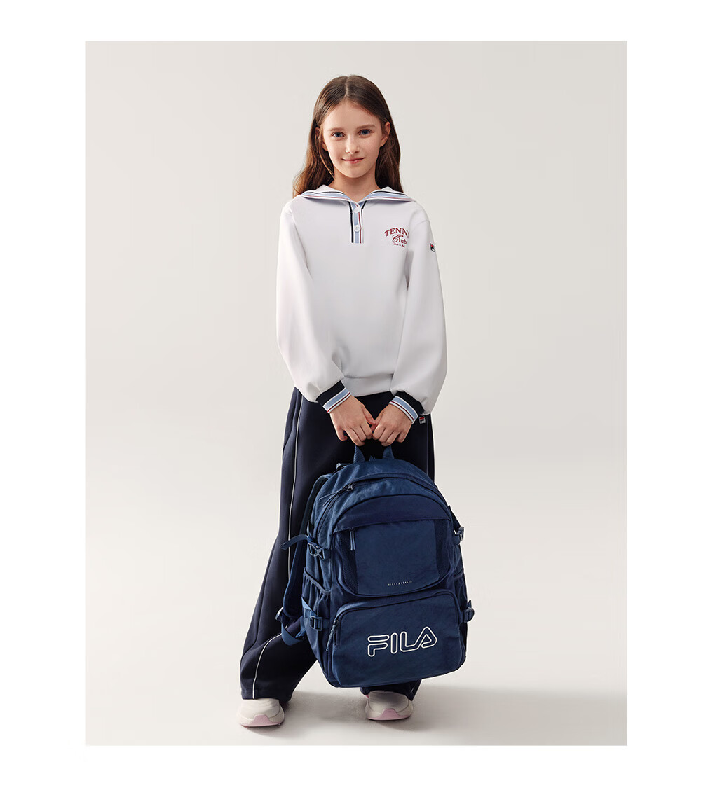 FILA Kids Backpack 2026 Large Capacity Junior High School Student Shoulder Bag for Boys and Girls 22