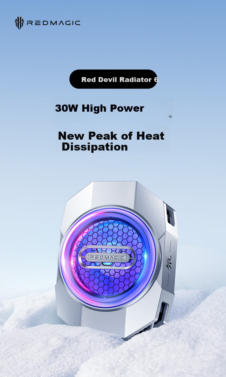 Nubiyahongmo Cooler 6, Temperature Reduction up to 44°C, Gaming And Live Streaming Cooling Back Clip, Phone Cooling Device, Intelligent Temperature Control, Overclocking Cooling, Suitable for Apple 17 Pro, Black Shark, IQOO, Gift-Giving 3