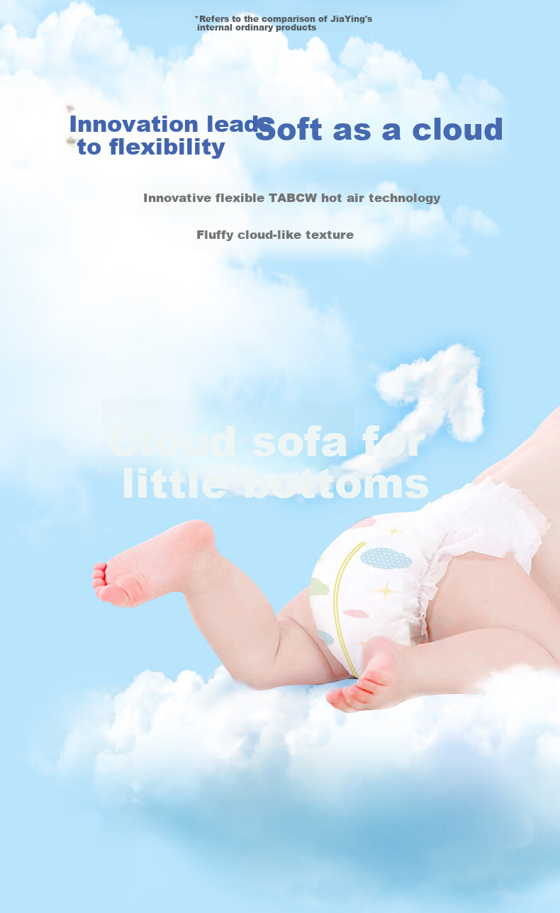 Jiaying [No Melamine Detected] Cloud Soft Pull-Up Diapers, Size 2XL, 66 Pieces (12-17KG), Baby Diaper Training Pants 2