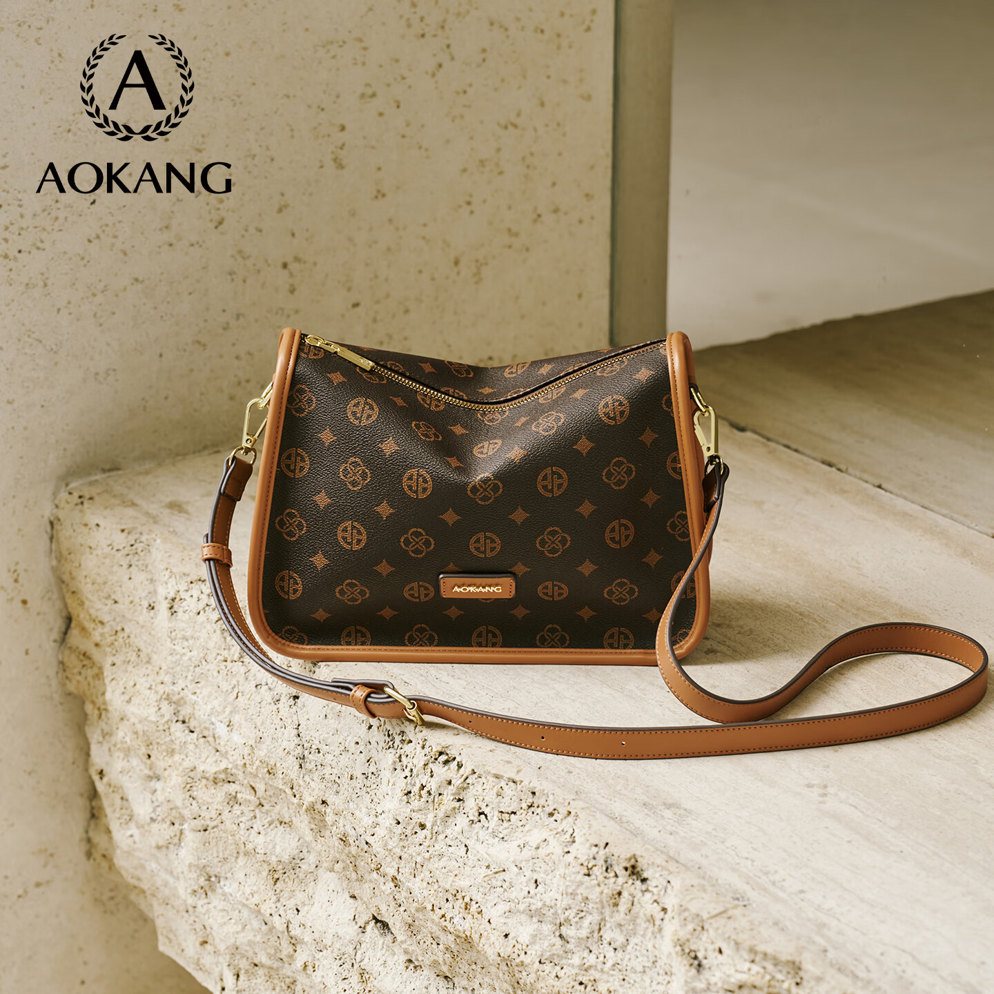 Aokang Women's Bag 2025 New Trend Retro Vintage Small Square Bag Lightweight Luxury Versatile Crossbody Shoulder Bag Birthday Gift for Girlfriend