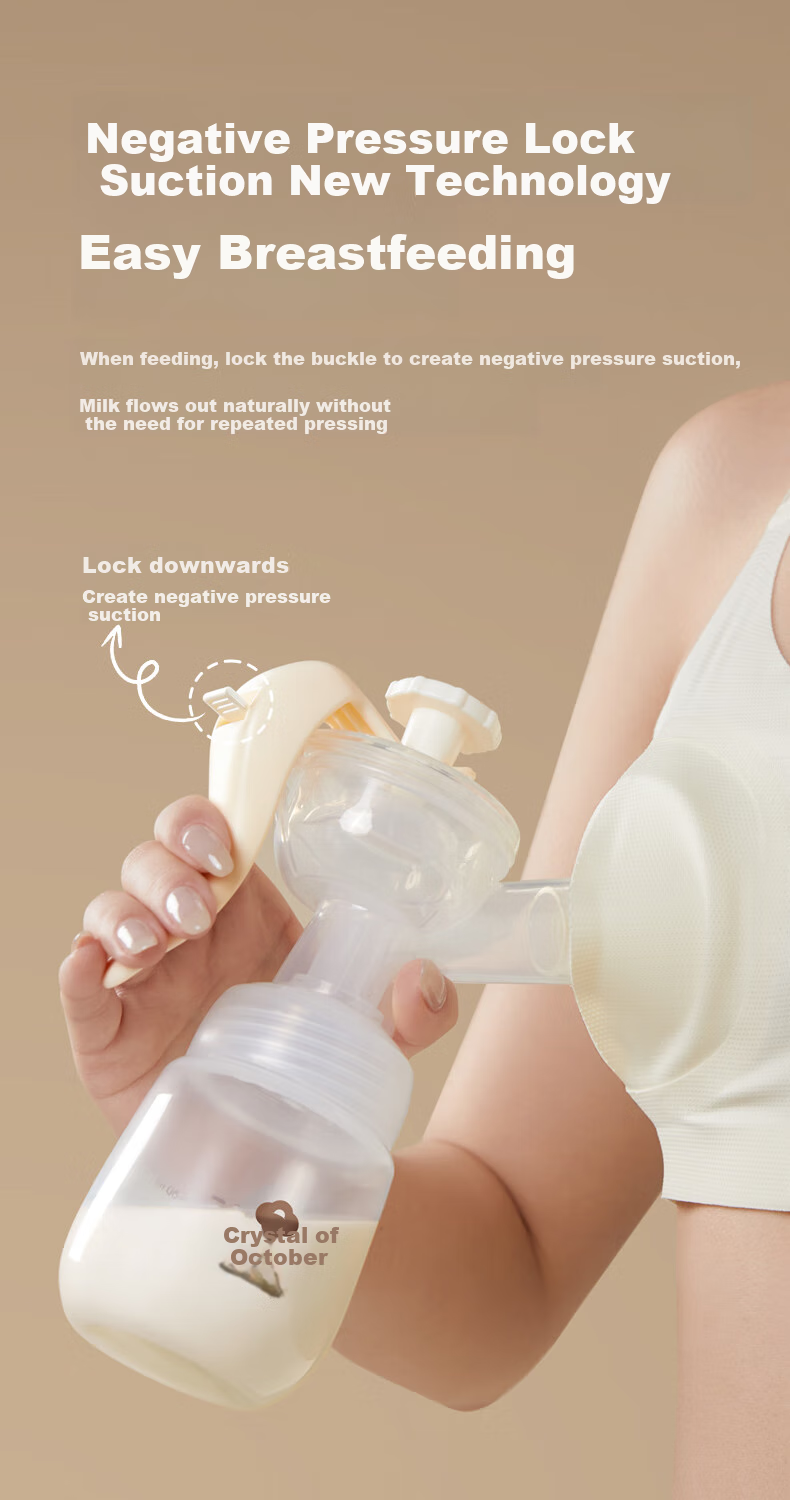 Shiyuejiejing Manual Breast Pump, Postpartum Portable Hand-Operated Breast Pump, Milk Collector 6