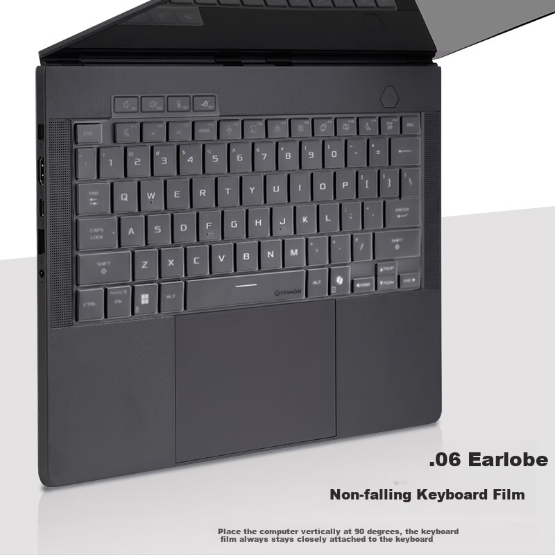 Защитная пленка для клавиатуры Jichuan ROG Phantom 14 Air | ROG Phantom 16 Air (2025), TPU, ультратонкая, прозрачная, водонепроницаемая, пылезащитная