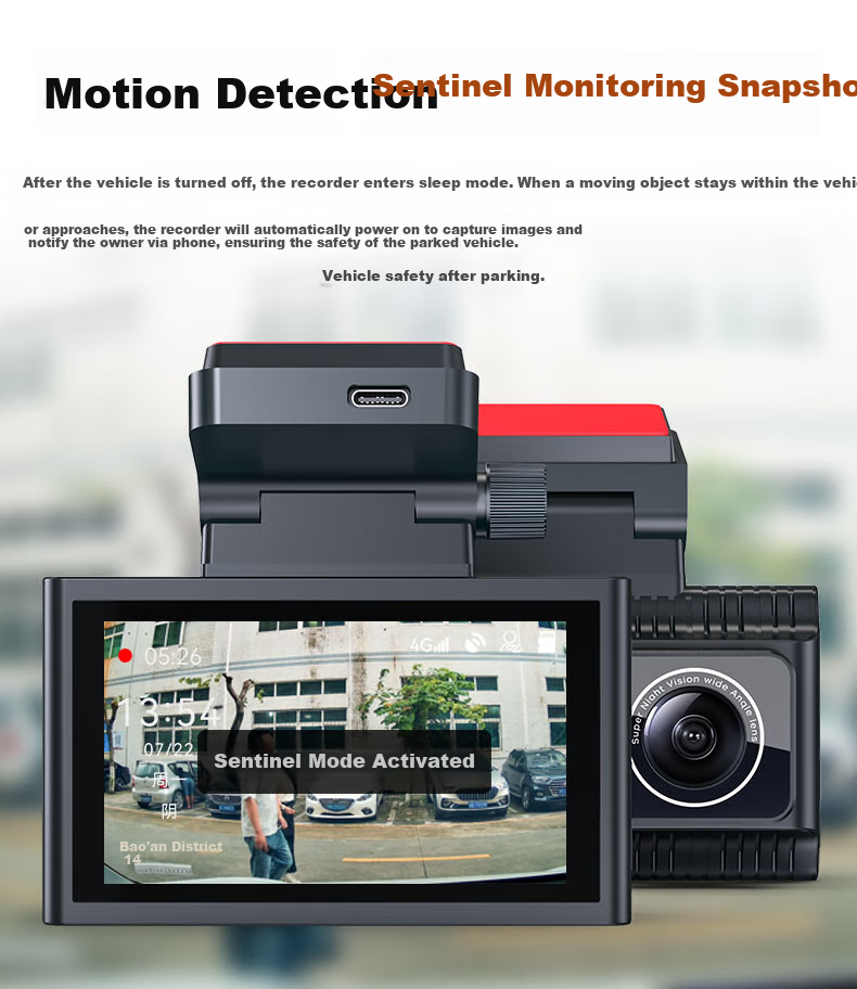 Weilute 4G Dash Cam, 4K High Definition, 24-Hour Parking Monitoring, Remote Control Via Beidou Positioning, GPS, Mobile Phone APP Connectivity 3