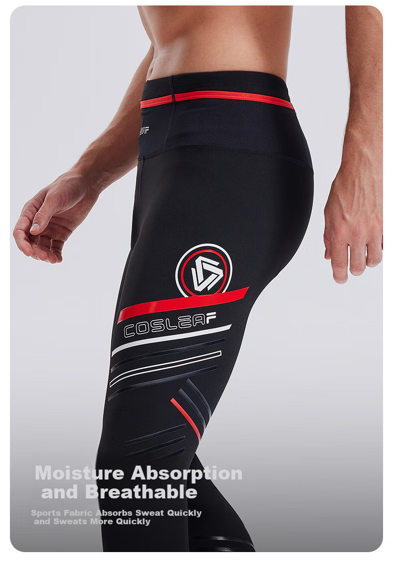 Cosleaf High-Elasticity Compression Pants for Men, Basketball Training Fitness Tights, Marathon Running Soccer Sports Compression Trousers with Waist And Pocket Pockets 6