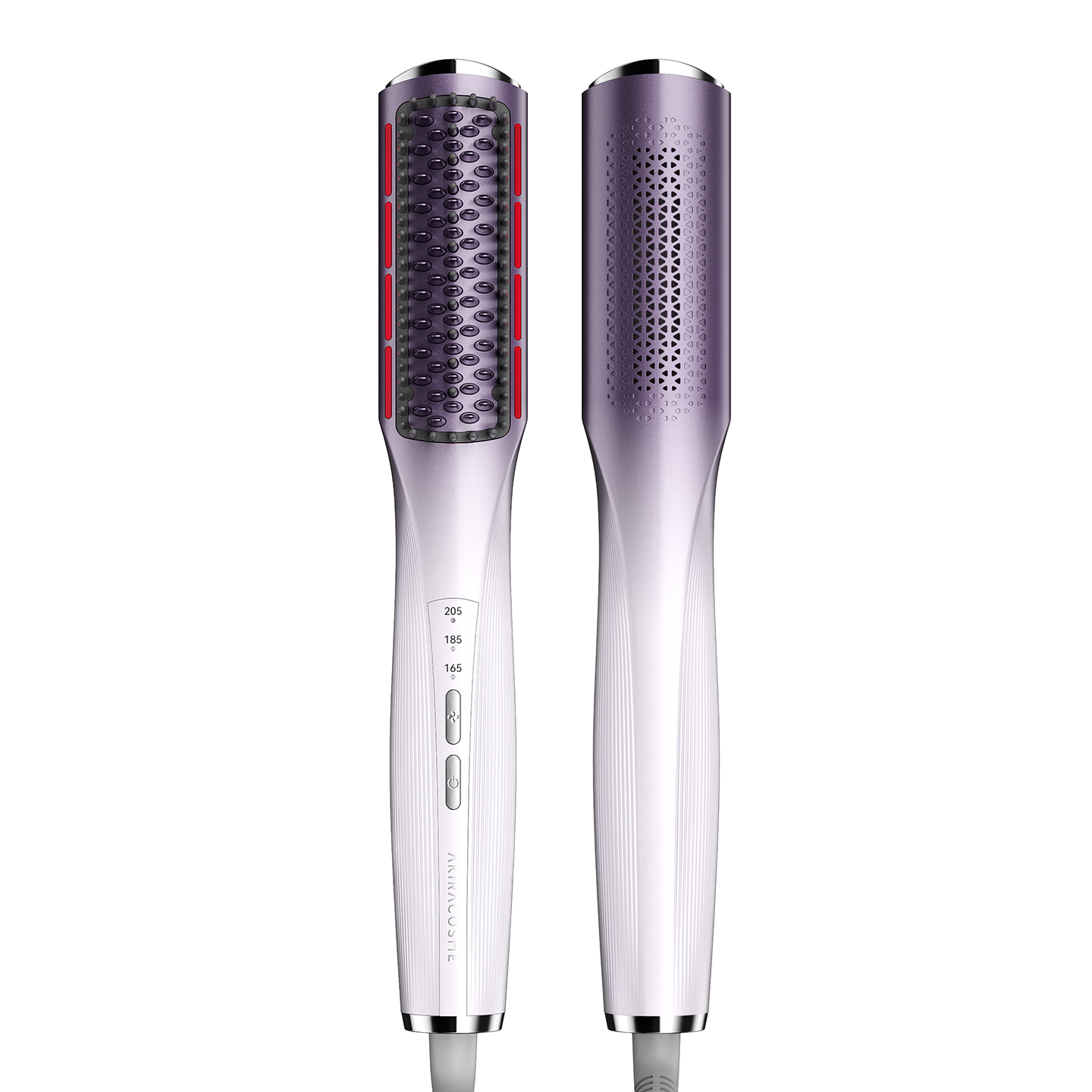AKiracosme Red Light Cold Air Hair Comb Ion Hair Care High Crown Curling Iron Comb Volumizing Hair Styling Tool AC-02SF Shimmering Purple Christmas Edition