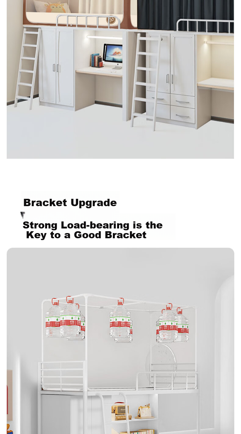 Miansiying Dormitory Bed Curtain for Bunk Beds, Strong Light-Blocking, Integrated Mosquito Net, Fully Enclosed And Surrounded, for College Students' Dormitories 12