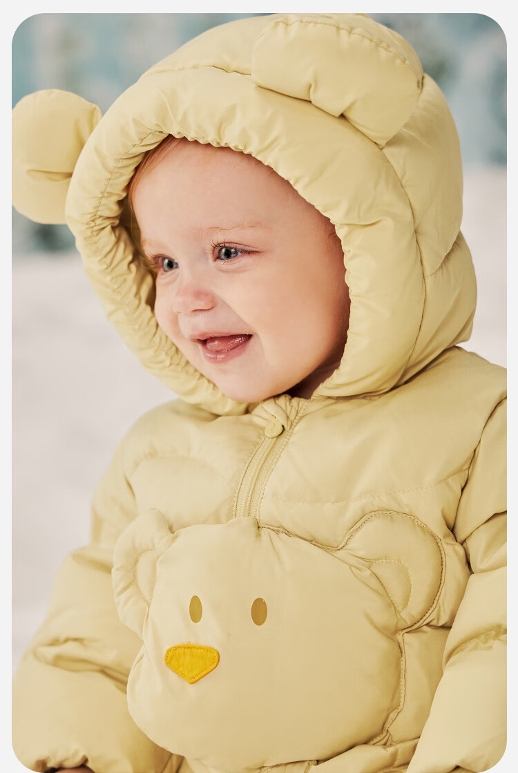 Minibala 【Water-Repellent Velvet】Unisex Kids Down One-Piece Suit Baby Three-Protection Romper 2025 Autumn Winter 4