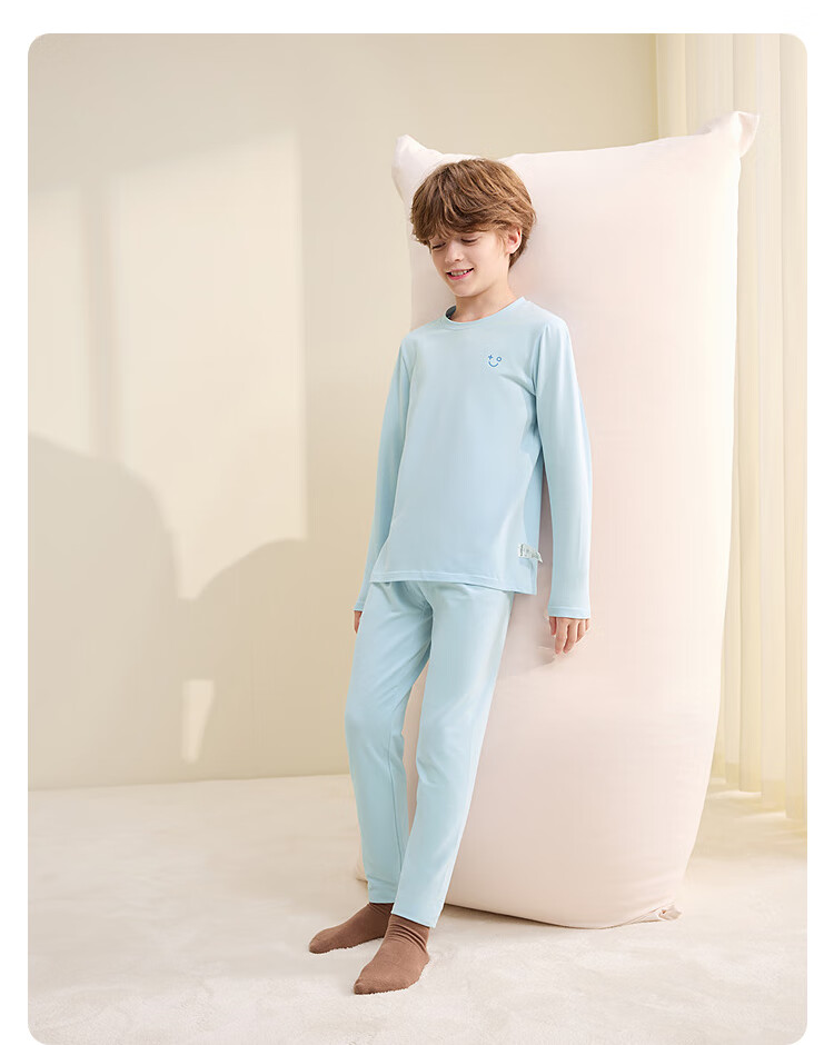 Balabala Boys' Underwear Set Children's Two-Piece New 2025 Autumn Winter Soft Skin-Friendly Girls' Thermal Top and Bottom 18