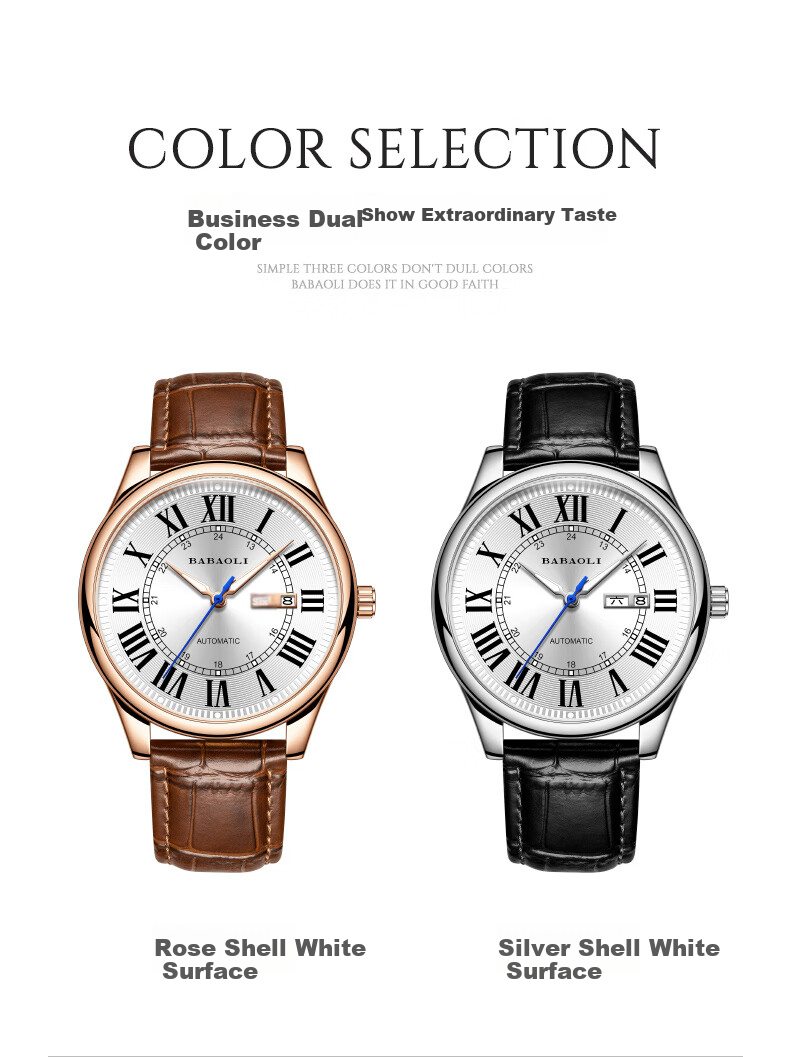 Babaoli Brand Men's Watch, 2026 New Model Fully Automatic Mechanical Watch with Luminous Dial And Date Display, Top Ten Birthday Gift for Boyfriend 8