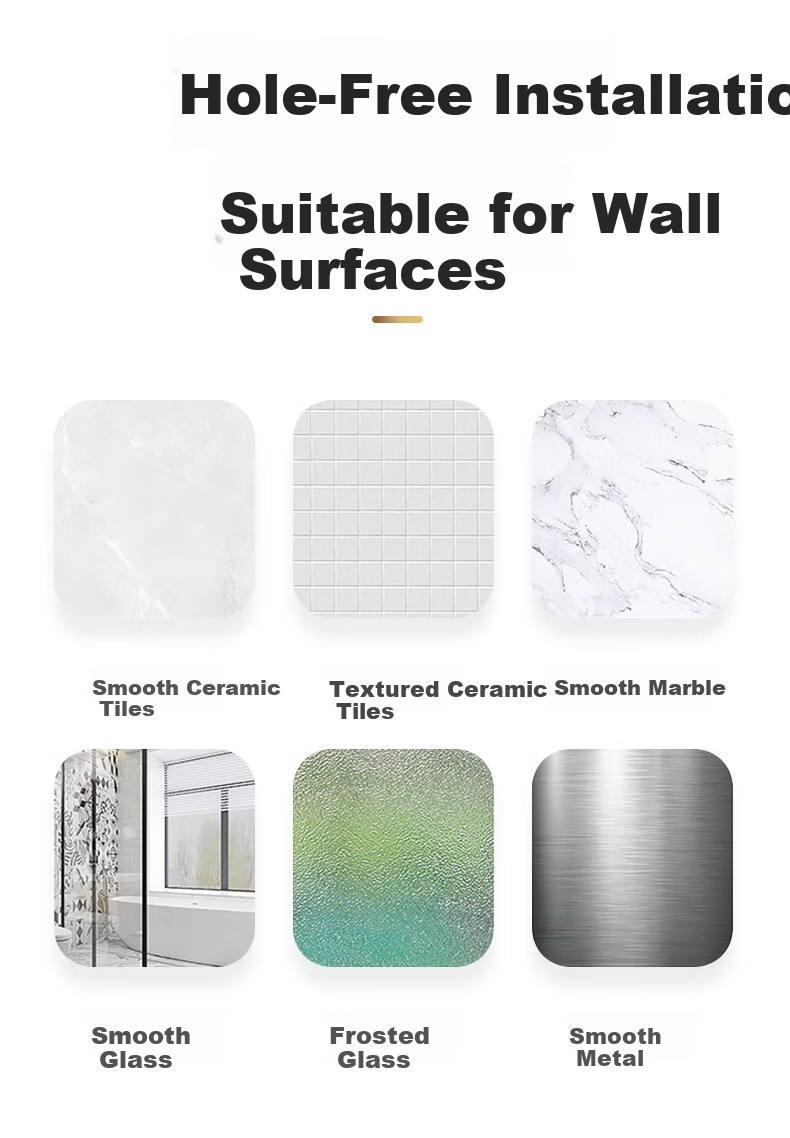 Baihan Suction Cup No-Drill Storage Rack, Space Aluminum Wall-Mounted, Bathroom Towel Rack, Bathroom Storage Organizer 15
