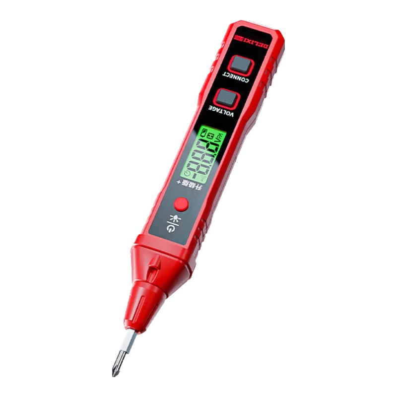 Delixi Electric Voltage Tester Pen Smart Multifunction Digital Induction Test Pen for Electricians 600V Voltage Detection