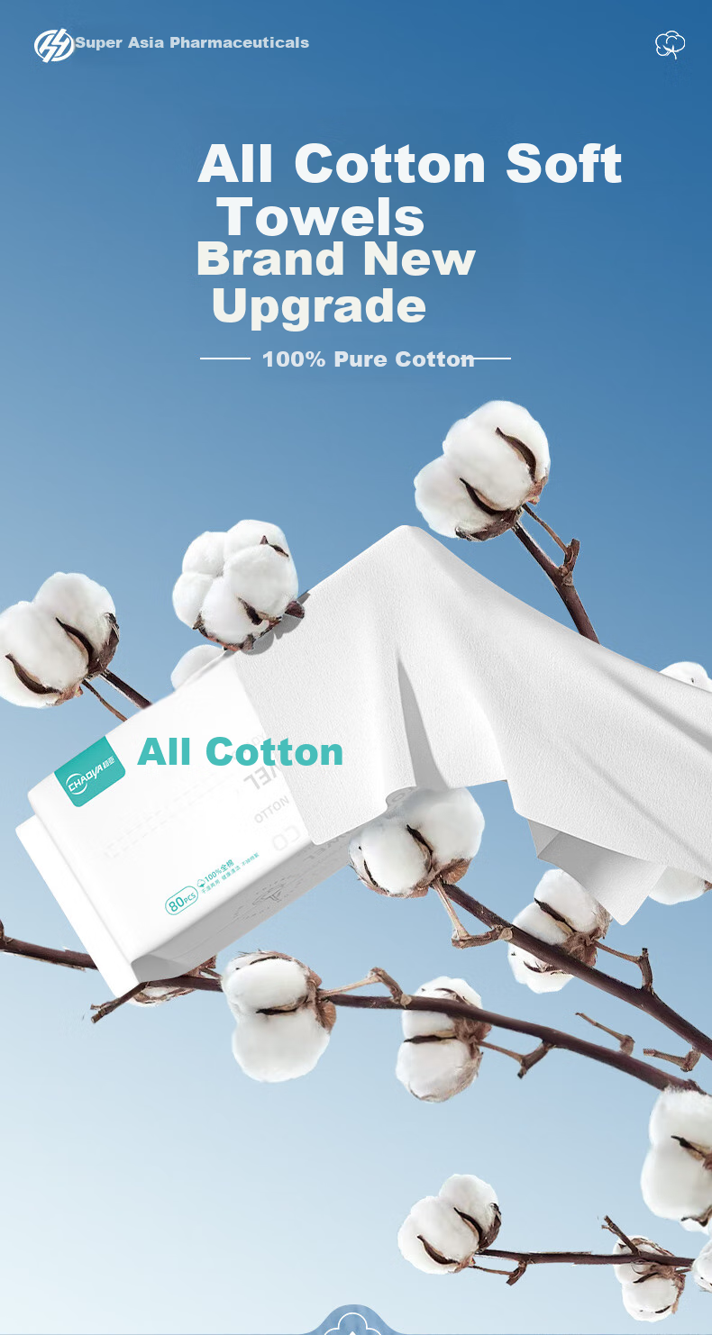 Chaoya Baby Soft Cotton Wipes, Extra Large And Thick, 100% Pure Cotton, Suitable for Both Dry And Wet Use, Face Towels for Infants And Children, 80 Sheets Per Pack 2