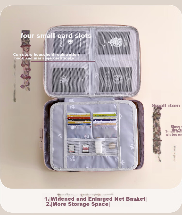 Fanyejia Document Storage Box for Home Use, Certificate Organizer for Family Records, Instructions, Household Register, Business License, File Holder, Card Case 5