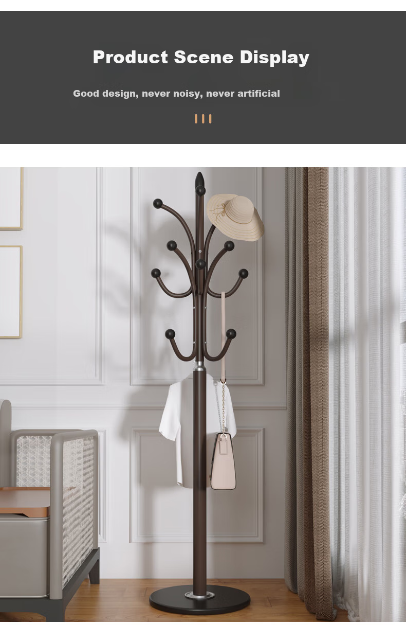 Qiyinge Floor-Standing Clothes Rack, Bedroom Coat Stand, Living Room Garment Hanger, Home Coat Rack 13