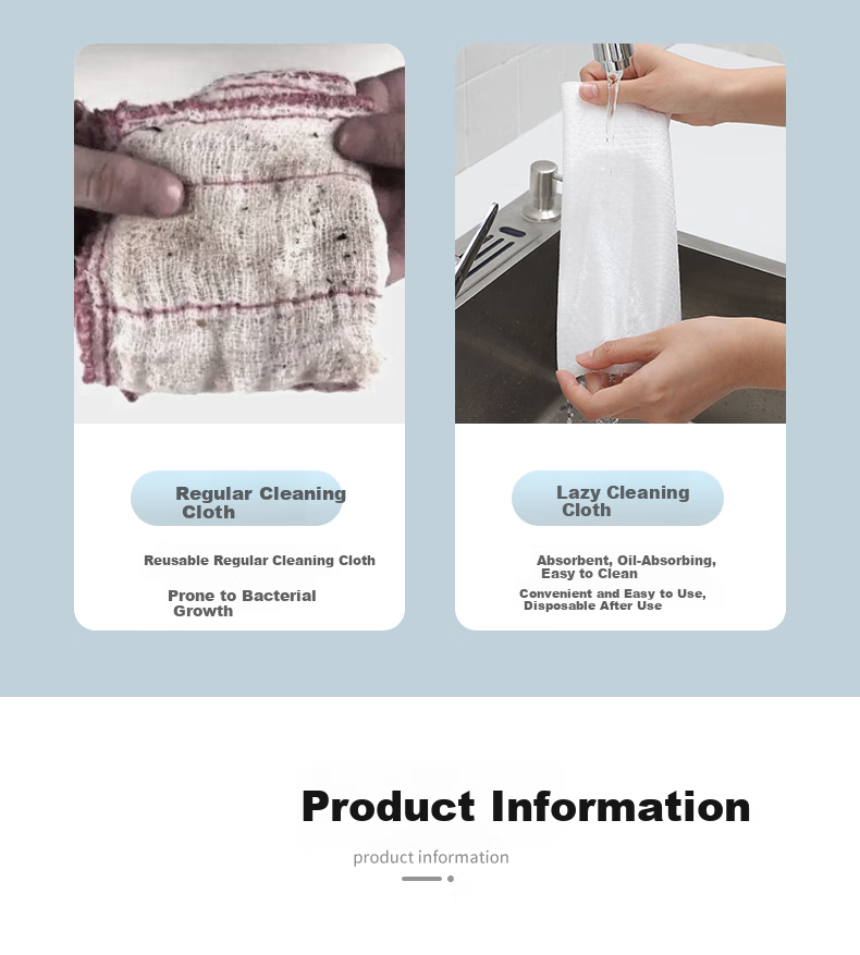 Tinghao Disposable Cleaning Cloths, 200 Sheets Per Roll, 4 Rolls, Thickened Kitchen Dishwashing Cloths, Cleaning Rags, Stain Removal, Absorbent, Wet And Dry Use 4