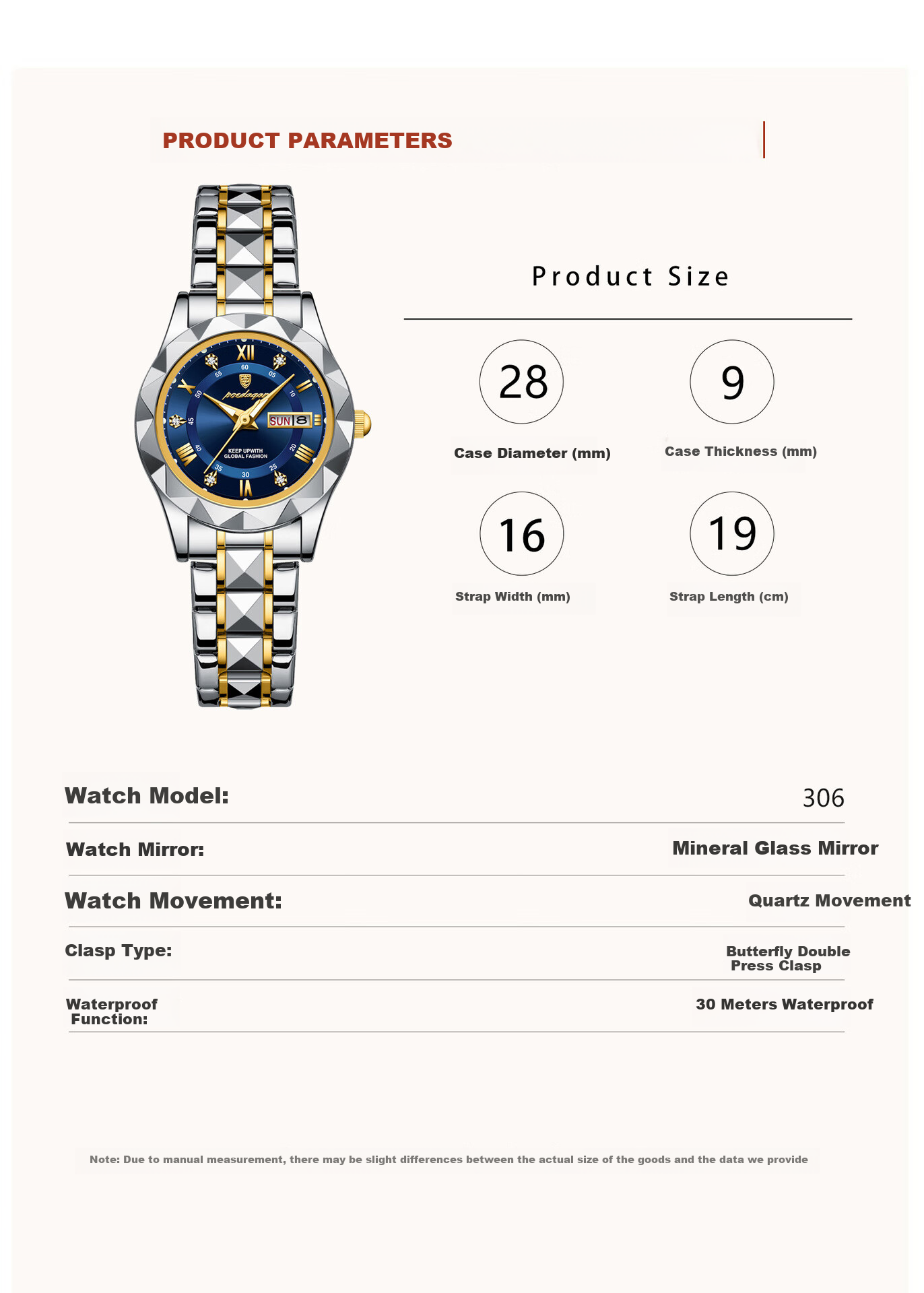 GEORGCOUNT Women's Watch, 2025 New Swiss Genuine Light Luxury High-End Ladies Watch, Waterproof Silent Quartz Watch for Women, Student Model 7