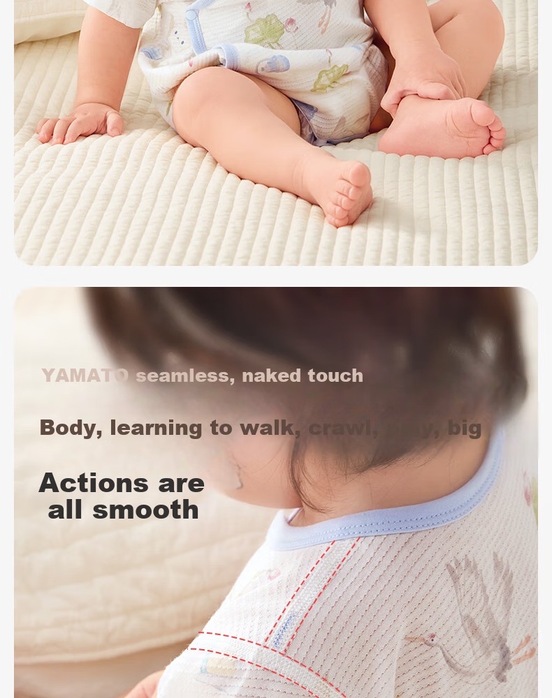 Shiyuejiejing Baby Romper, Summer Thin Style, Infant Onesie, Newborn Pure Cotton Mesh Short-Sleeve A-Class Bodysuit 9