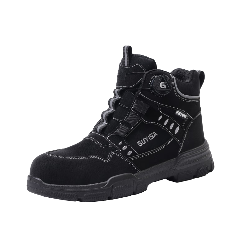 JUNBU Men's Steel Toe Safety Work Shoes Anti-Smash Anti-Puncture Lightweight Comfortable Functional Shoes F155BKT Size 45