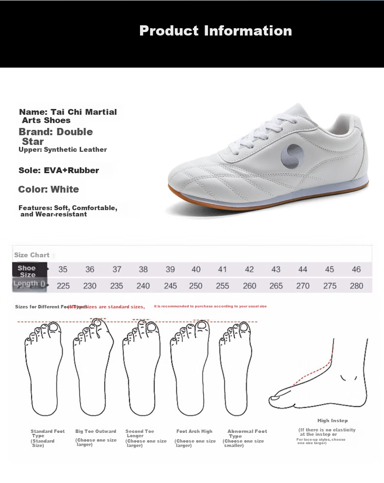 Shuangxingbate Tai Chi And Taekwondo Practice Shoes with Thin Soles for Middle-Aged And Elderly Men And Women, Square Dancing Martial Arts Soft Leather Sports Competition Training Shoes 6